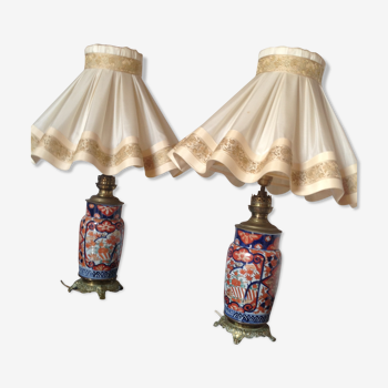 Paire de lampes anciennes asiatiques