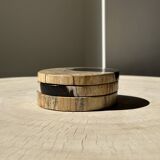 Set of 3 fossilized wood coasters (clear)
