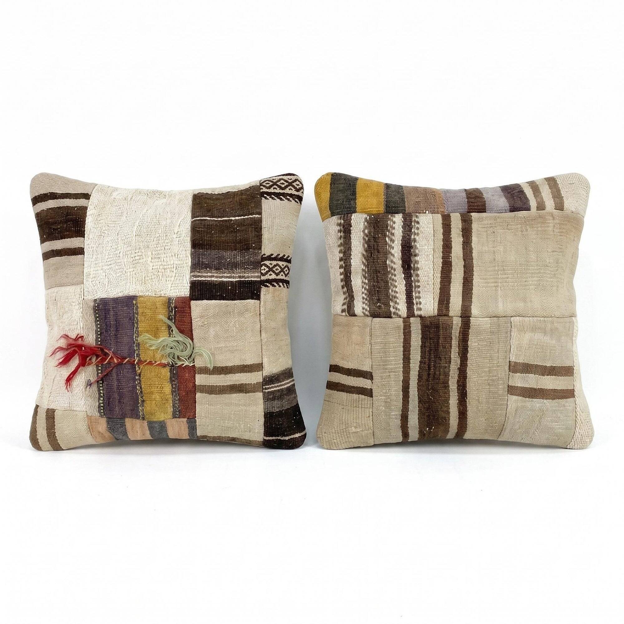 Set of 2 vintage kilim cushion covers 51x51 cm