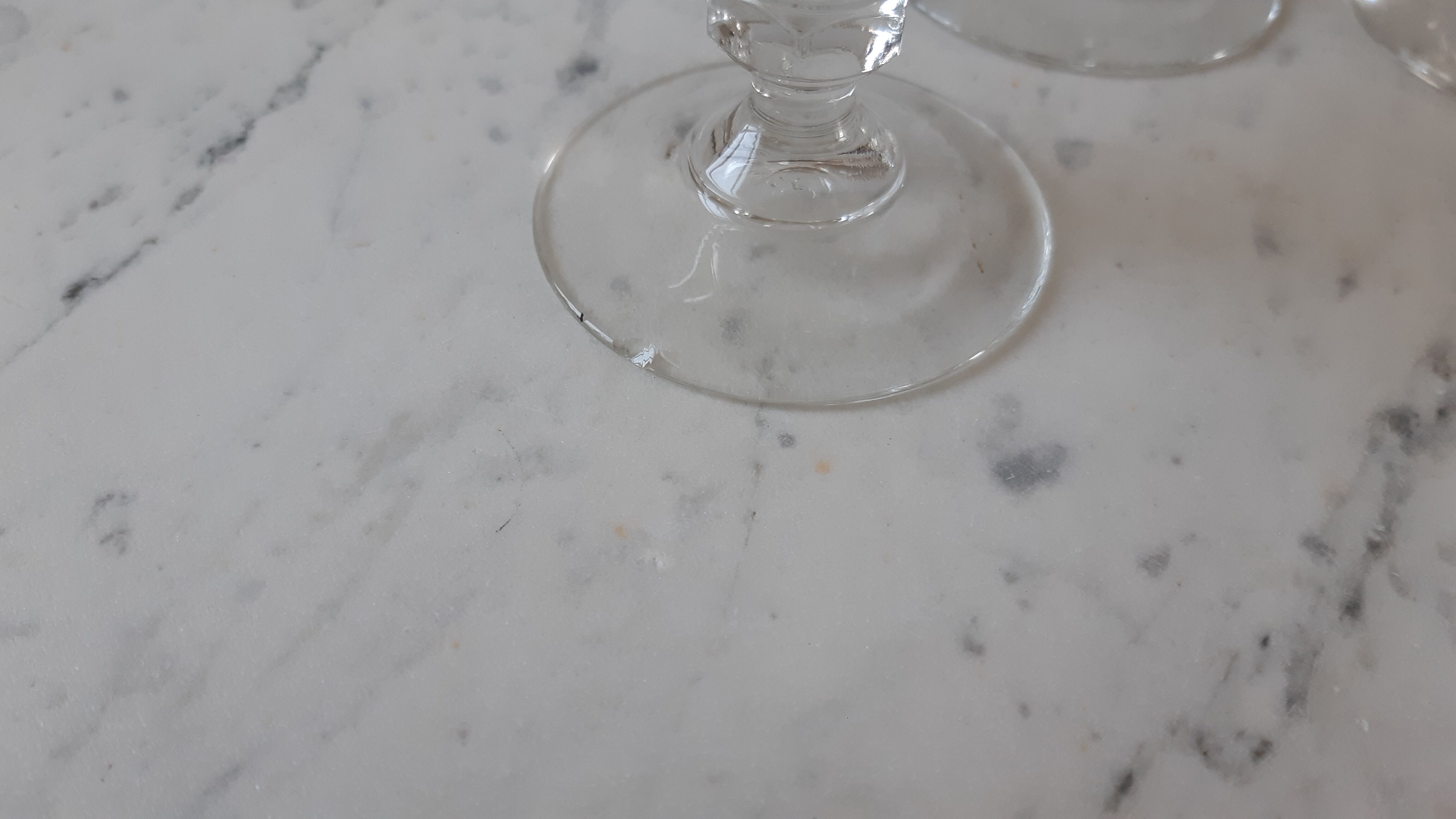 Set of 5 glasses with smoked glass stems 70s