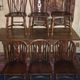 Set of 6 solid oak lyre-back Windsor chairs, 1960s