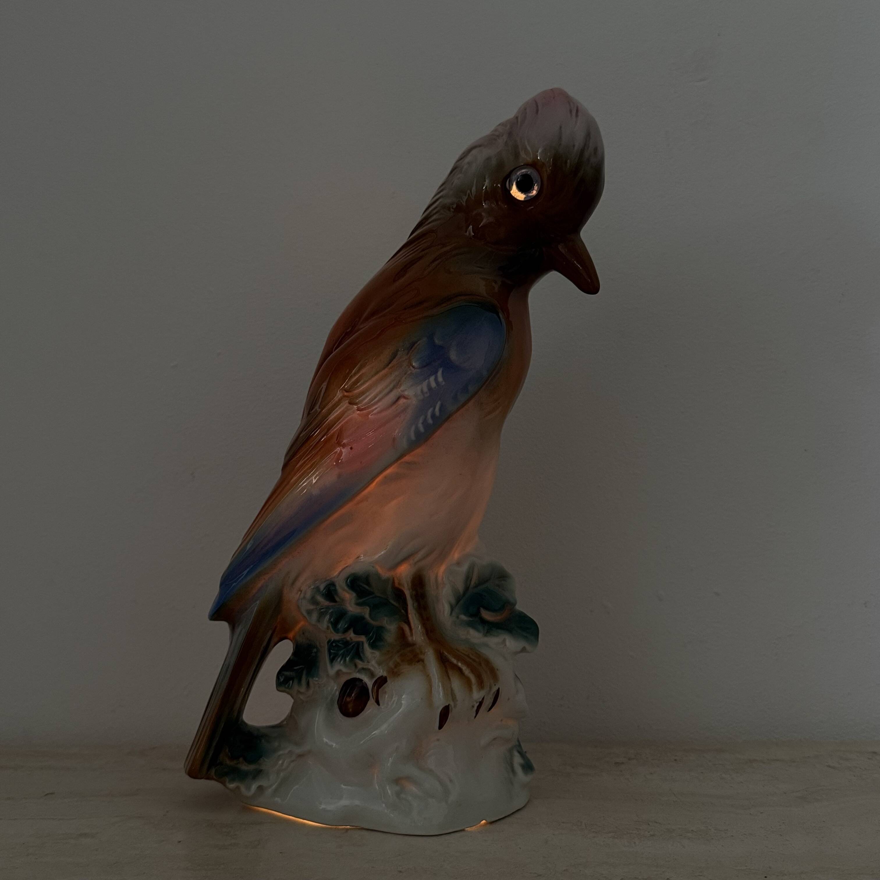 Vintage porcelain Parfume lamp bird , 1950s