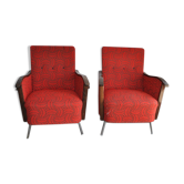 Bauhaus Style Steel & Wood Club Chairs, 1940s, Set of 2