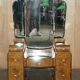 Art Deco dressing table circa 1930 in satin walnut with mirror.