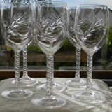 6 crystal water glasses from ARQUES. Epi Fleury model.