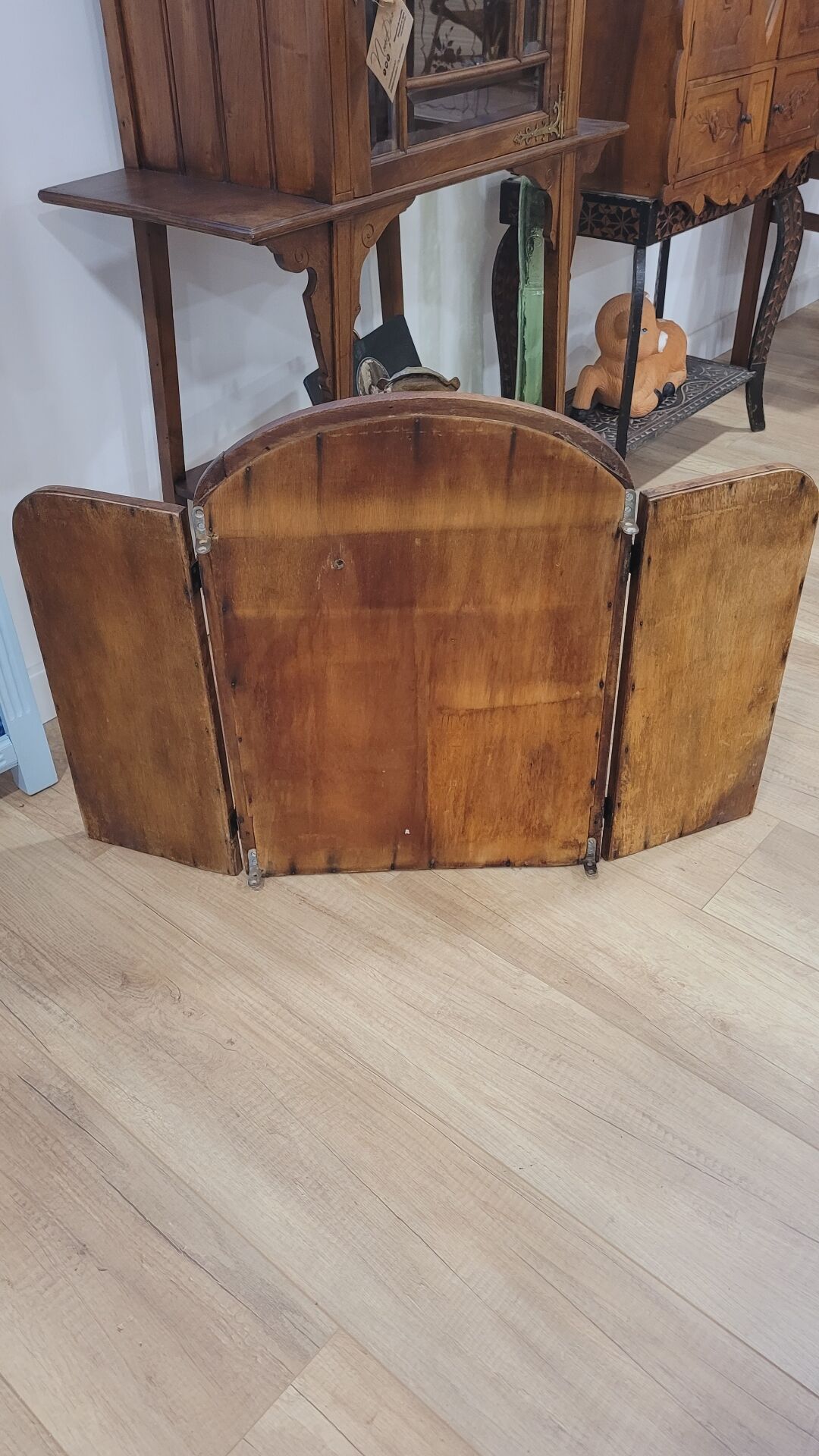 Antique triptych mirror