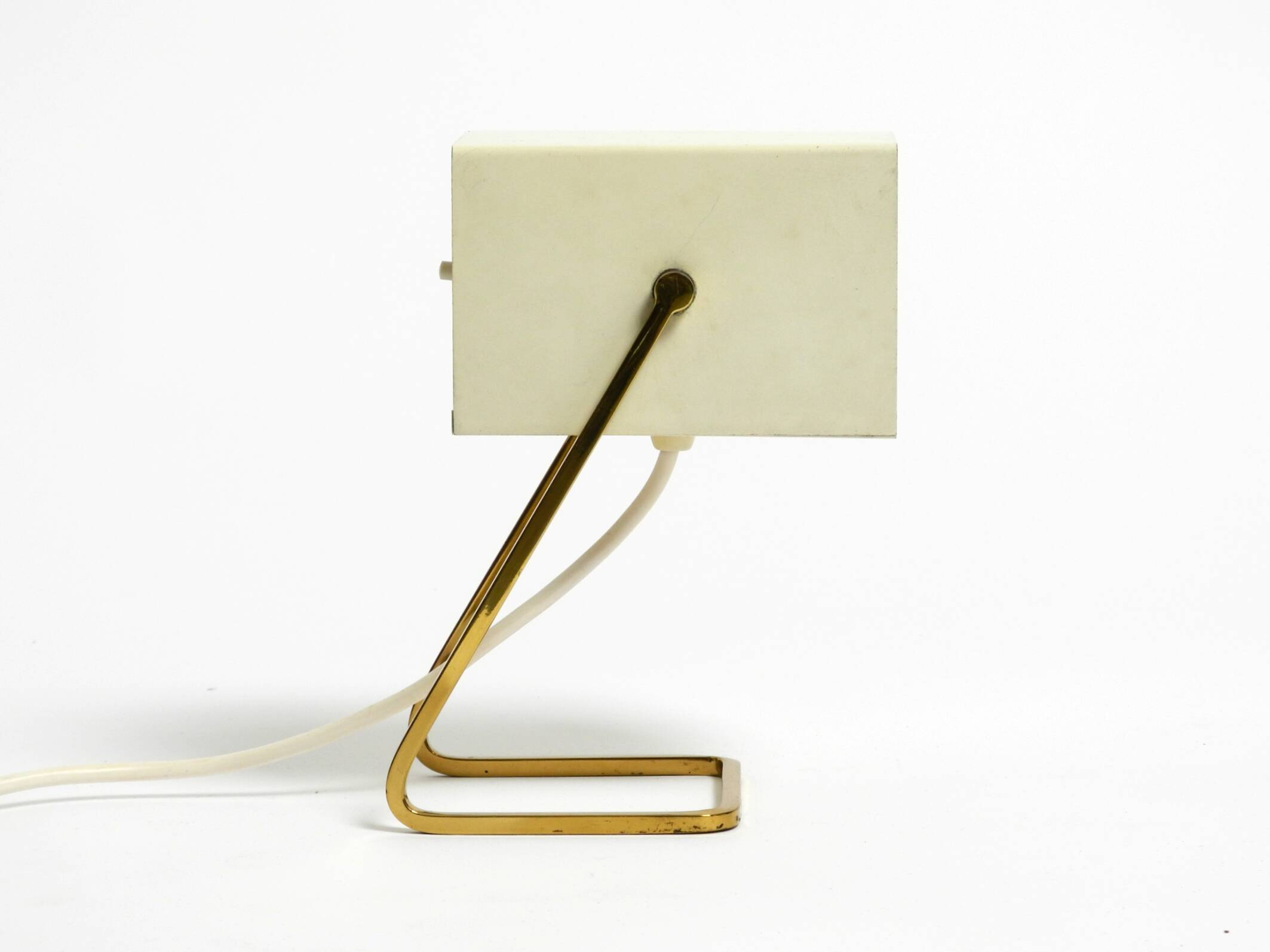 Great Mid Century metal bedside lamp with brass base by Kaiser Leuchten