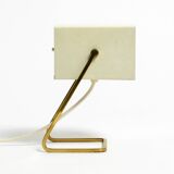 Great Mid Century metal bedside lamp with brass base by Kaiser Leuchten