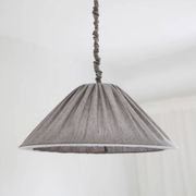 "Malala" pleated linen and cotton suspension with fine classic grey stripes.