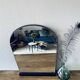Black and gold art deco mirror - 81x69cm