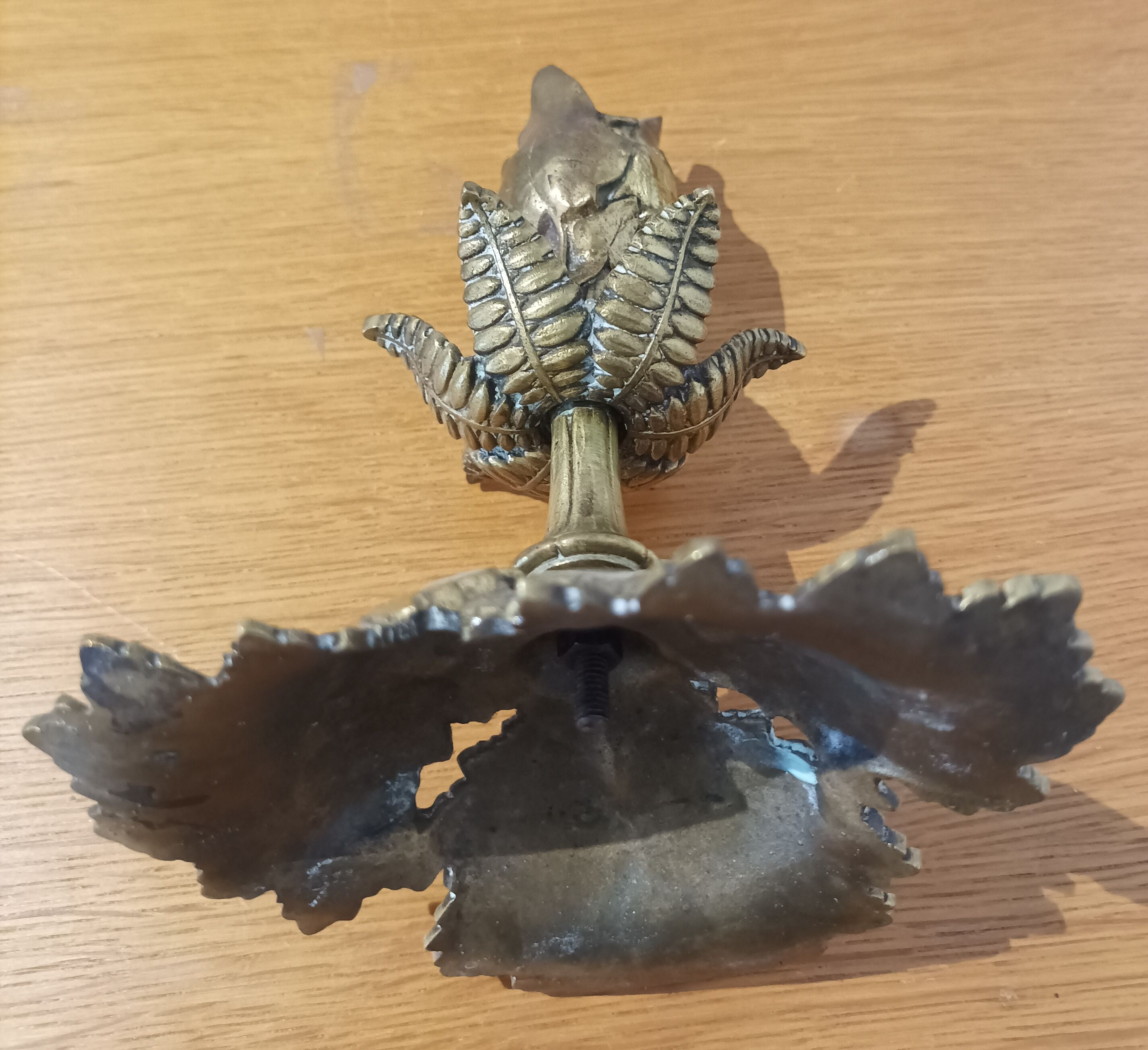 Art nouveau bronze candle holder