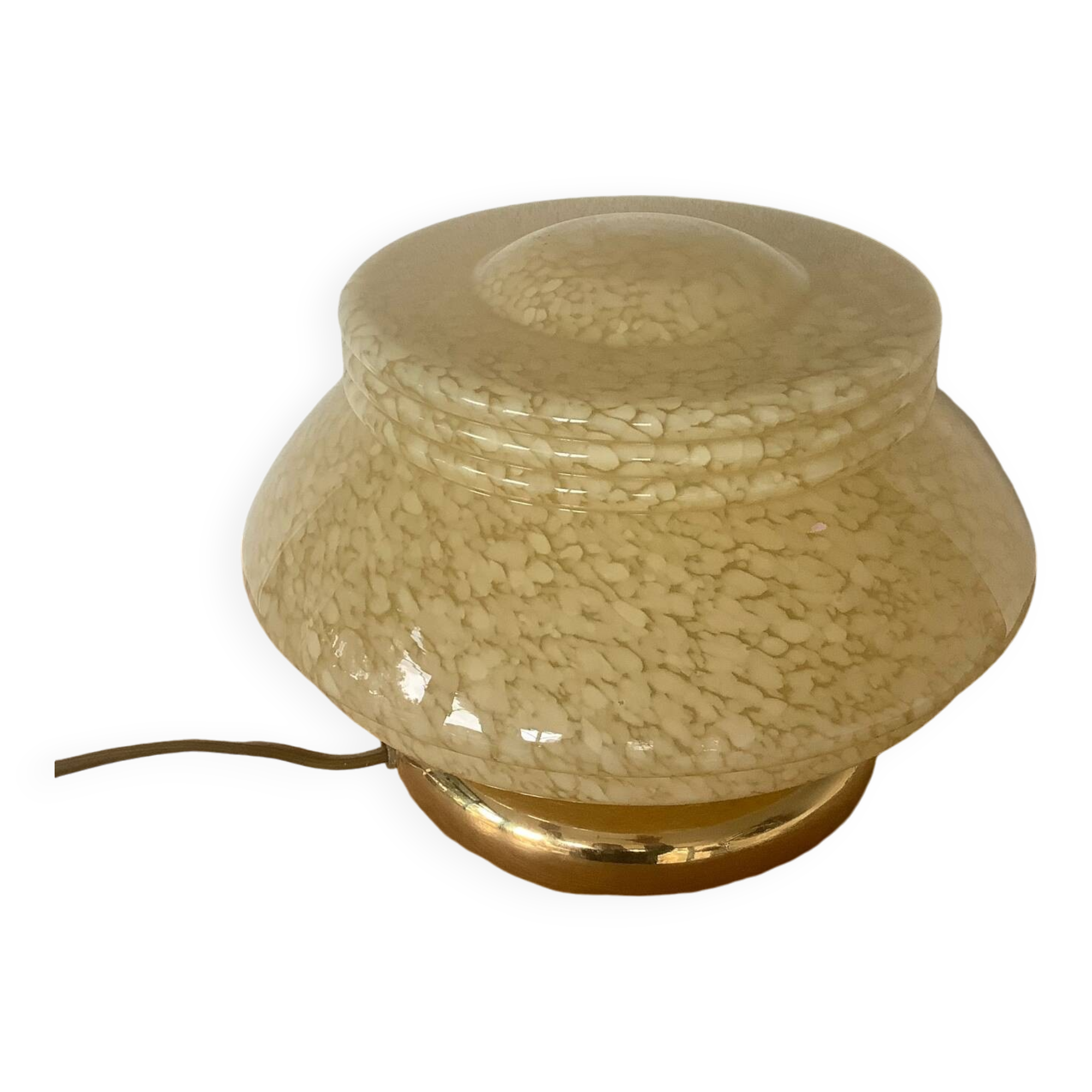 Art Deco Mushroom Lamp Clichy Glass Yellow.