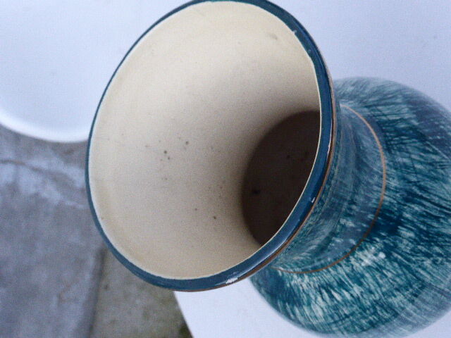 Vase in ceramic emailed green Vallauris vintage 1960