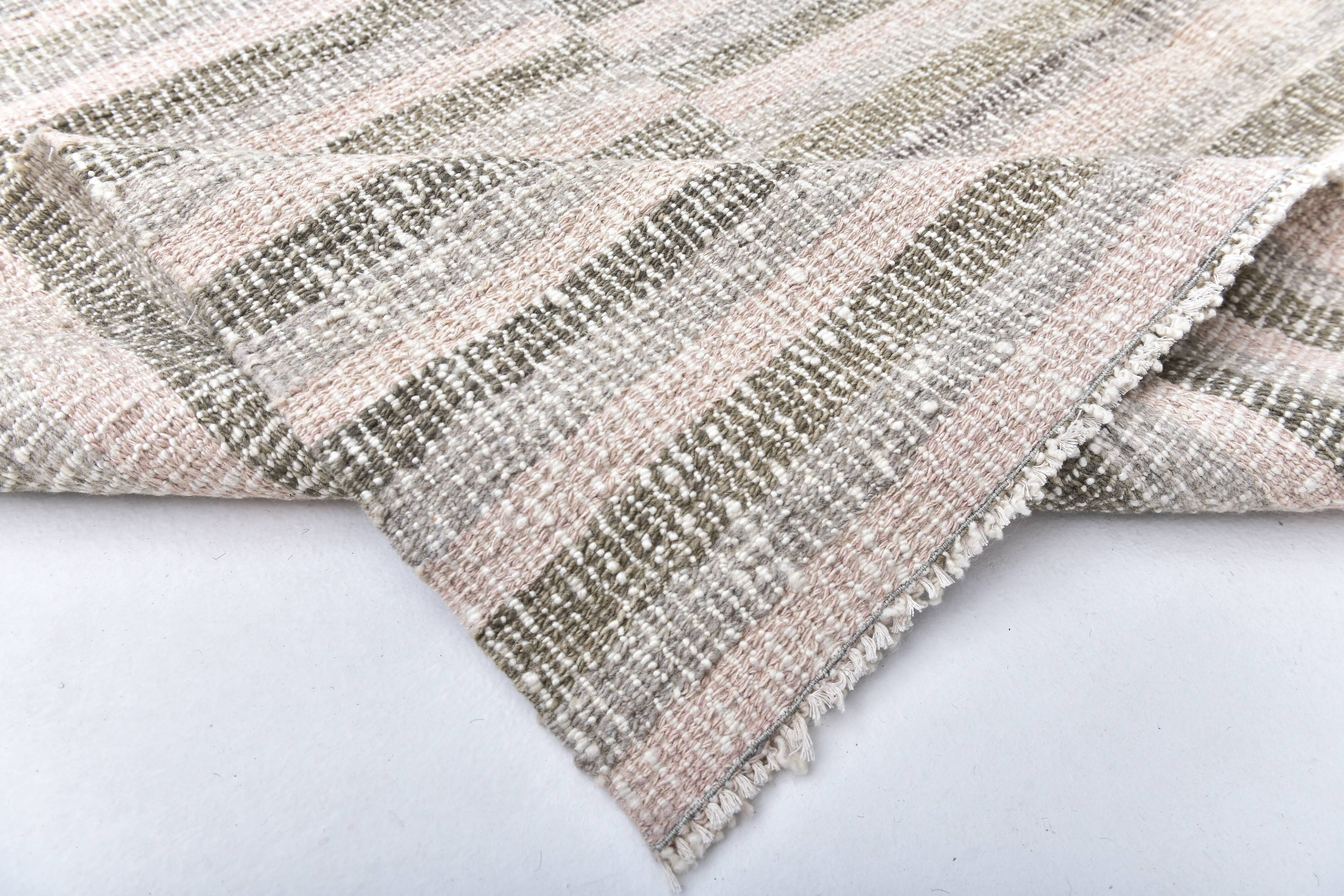 Pastel pink kilim rug, 325x217 cm wool kilim rug, large kilim carpet