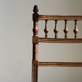 Chaise classique ancienne en bois et cannage
