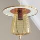 Amber glass / vintage lantern suspension 50s-60s
