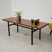 Metal and wood coffee table, former Czechoslovakia 1970