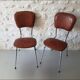 Paire de chaise vintage skaï imitation croco