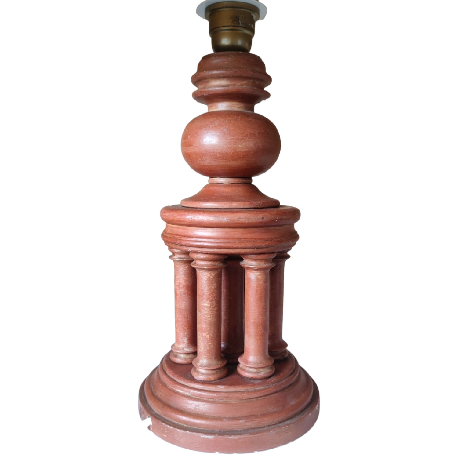 Vintage lamp lampshade fabrics, wooden colonnade foot