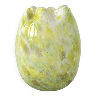 Clichy vase 1930 speckled blown glass
