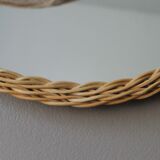 Vintage rattan mirror 28cm