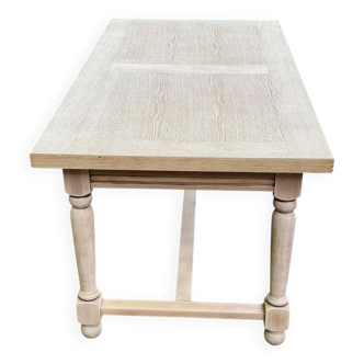 185cm rectangular farmhouse table renovated in raw oak