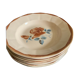 Service 8 hollow plates soup Digoin Sarreguemines pink flowers