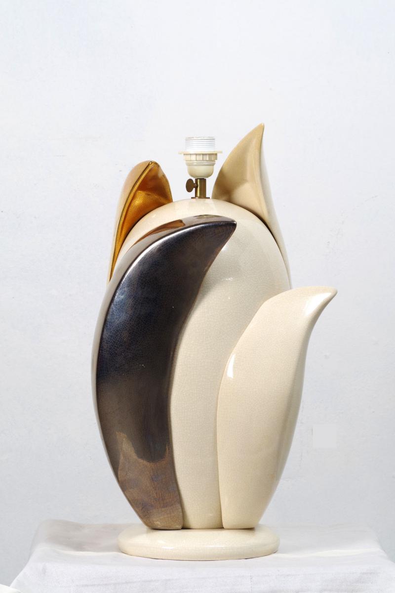 Floral vintage desk lamp by Francis Brown