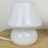 Paire de lampes champignon opaline blanches