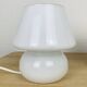 Pair of white opaline mushroom lamps