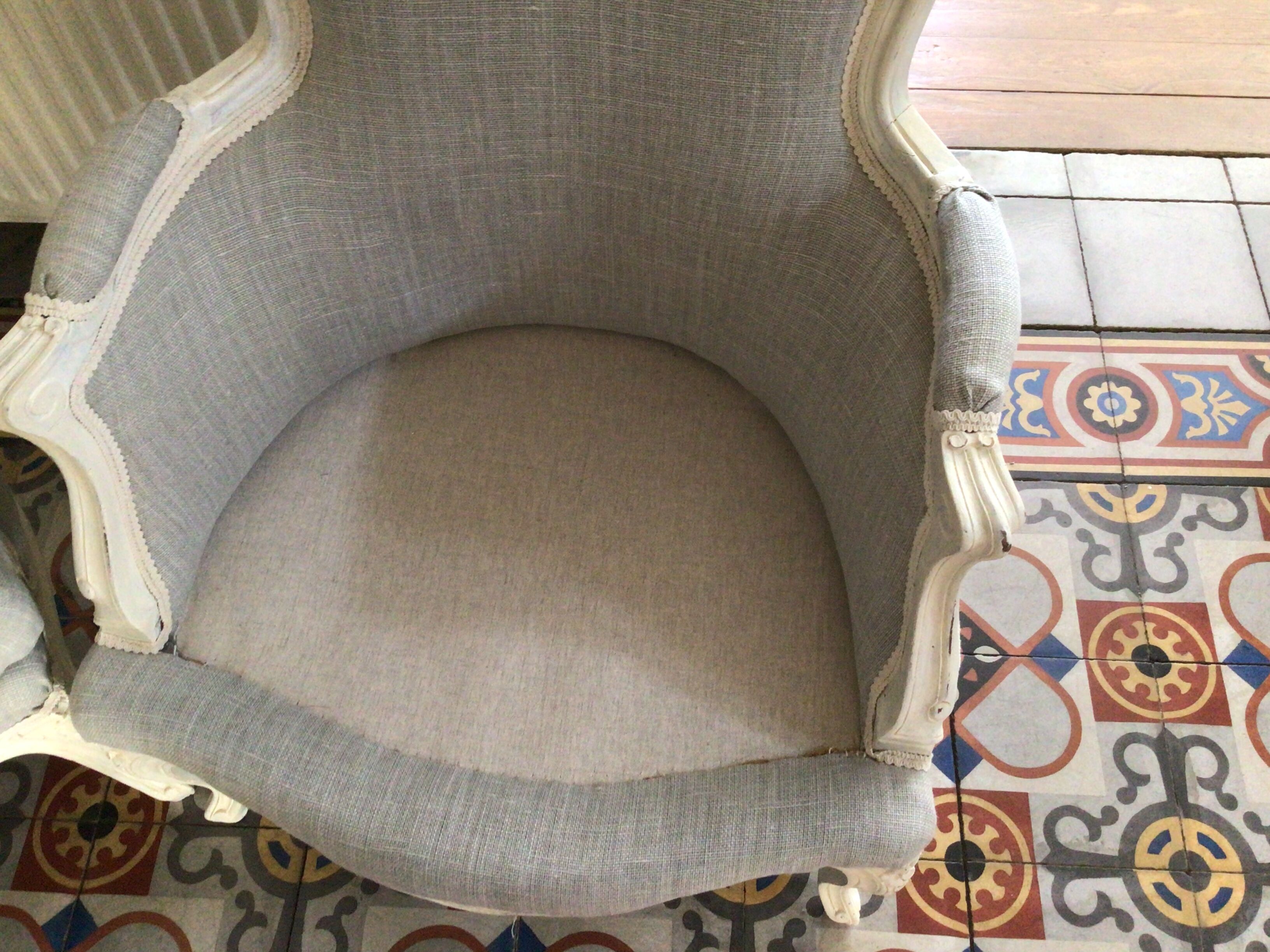 Pair of shepherdesses linen fabric