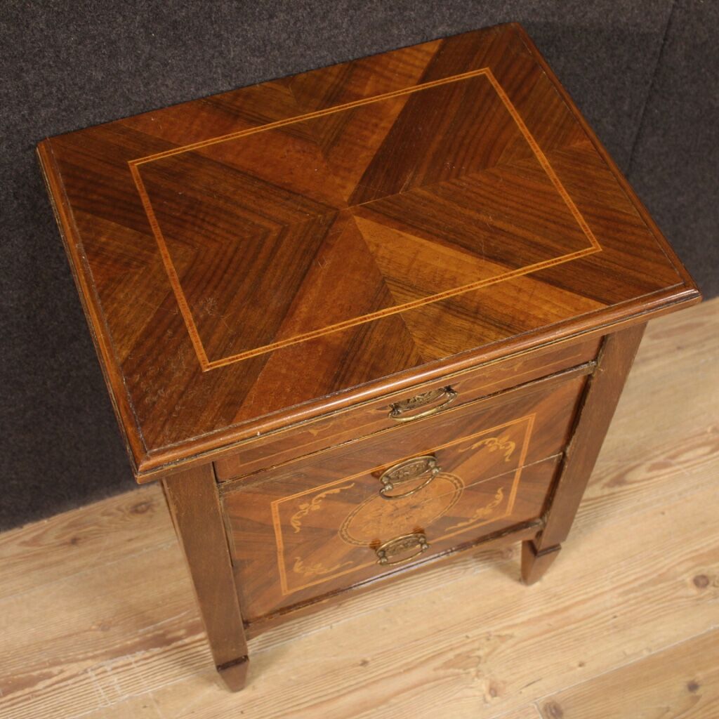 Inlaid bedside table in Louis XVI style