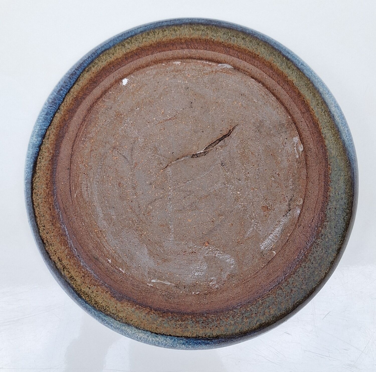 Flat ceramic vase by Nadia and Alain Pinel