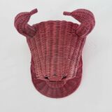 Bull head, minotaur in rattan 60s 70s
