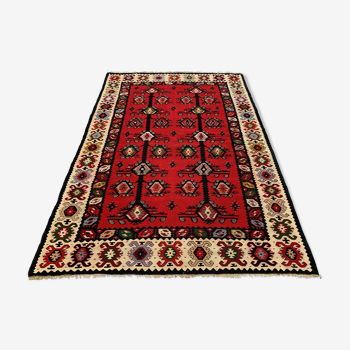 Vintage kilim, serbian pirot kelim rug shabby wool 210x144 cm