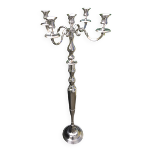 chandelier métal argenté