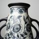 Antique art deco vase 1920-40 in fine stoneware, art nouveau and chinoiserie style, decor