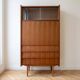 Vintage 1970s wooden secretary desk