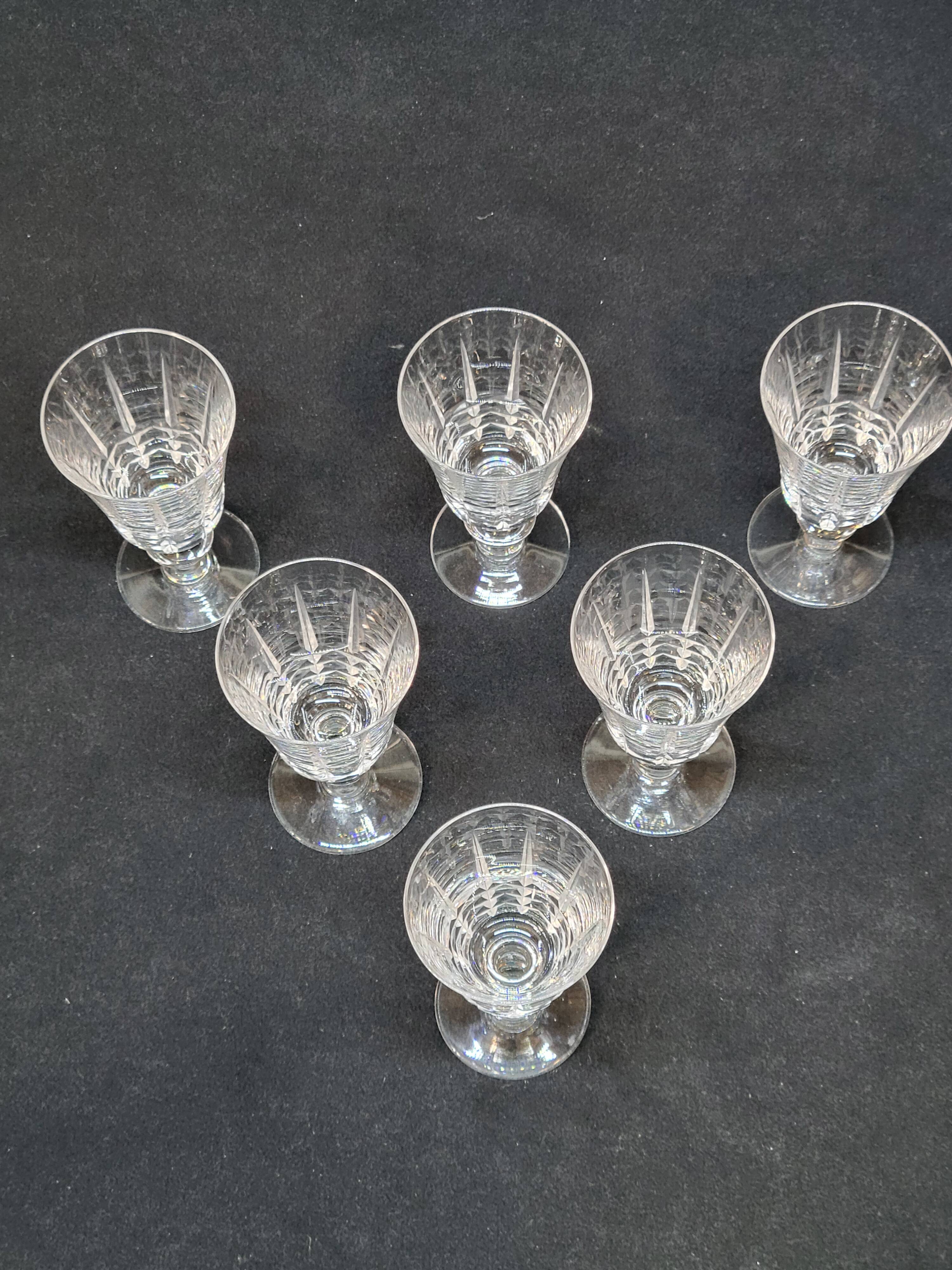 6 bayel cut crystal port glasses