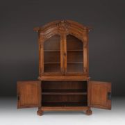 Antique Liège Display Cabinet in Carved Wood, Belgium, 18th Century