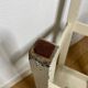 Pair of vintage cream stools in painted wood