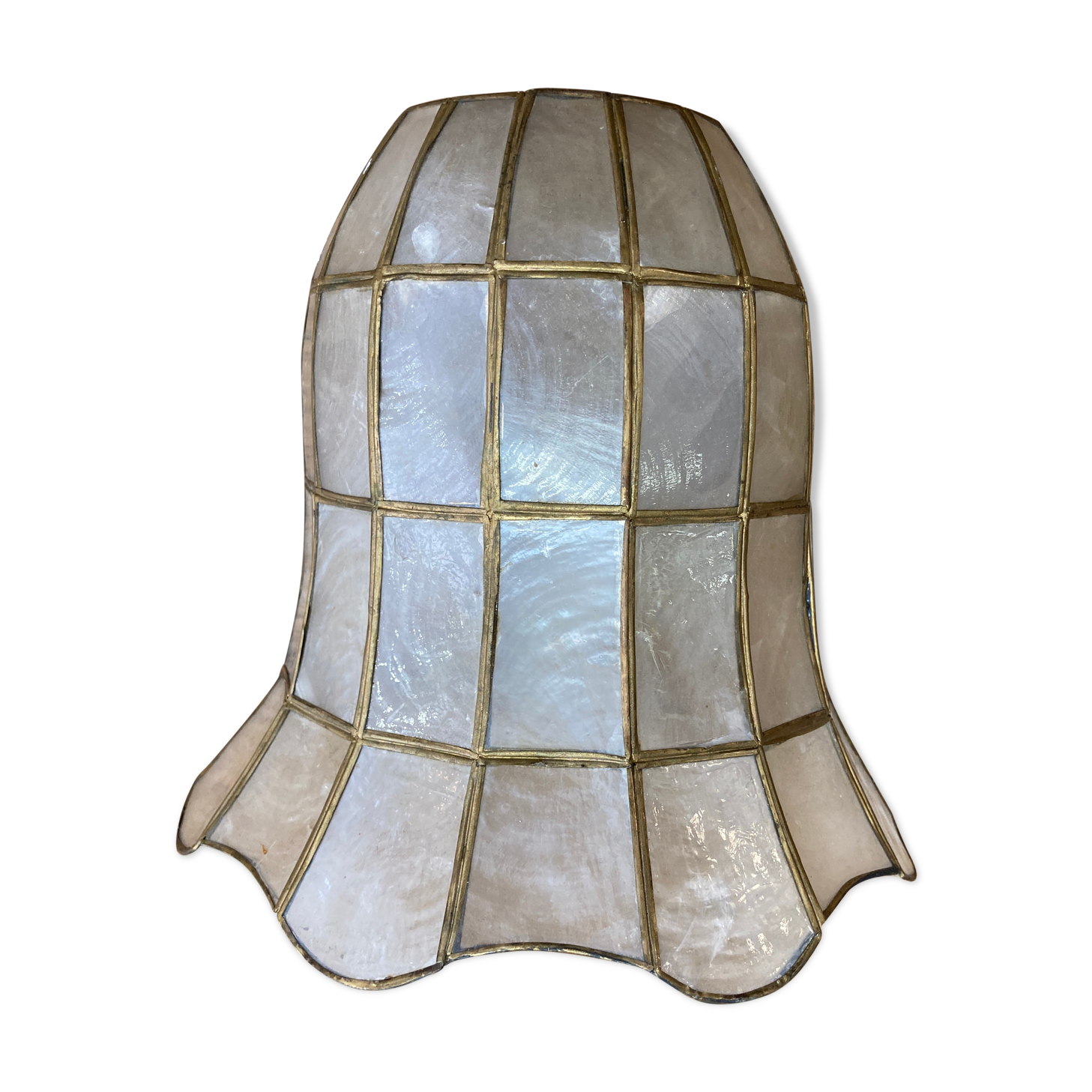 Wall lamp in mother-of-pearl and brass