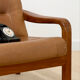 Vintage leather and wood armchair – 1970s