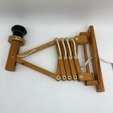 Extendable accordion wall lamp Scandinavian style in wood