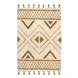 Berber carpet 200 x 290 cm white ochre pattern