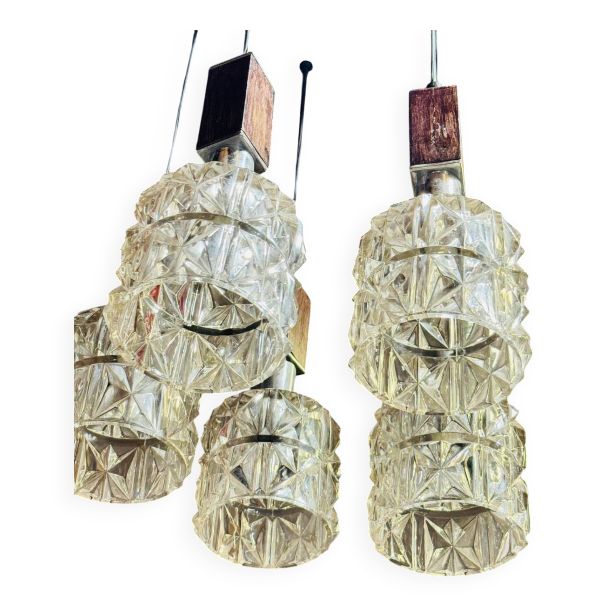 Lampe danoise en metallo cromato
