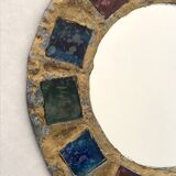 Vintage lead and talosel mirror by Iréna Jaworska 70s