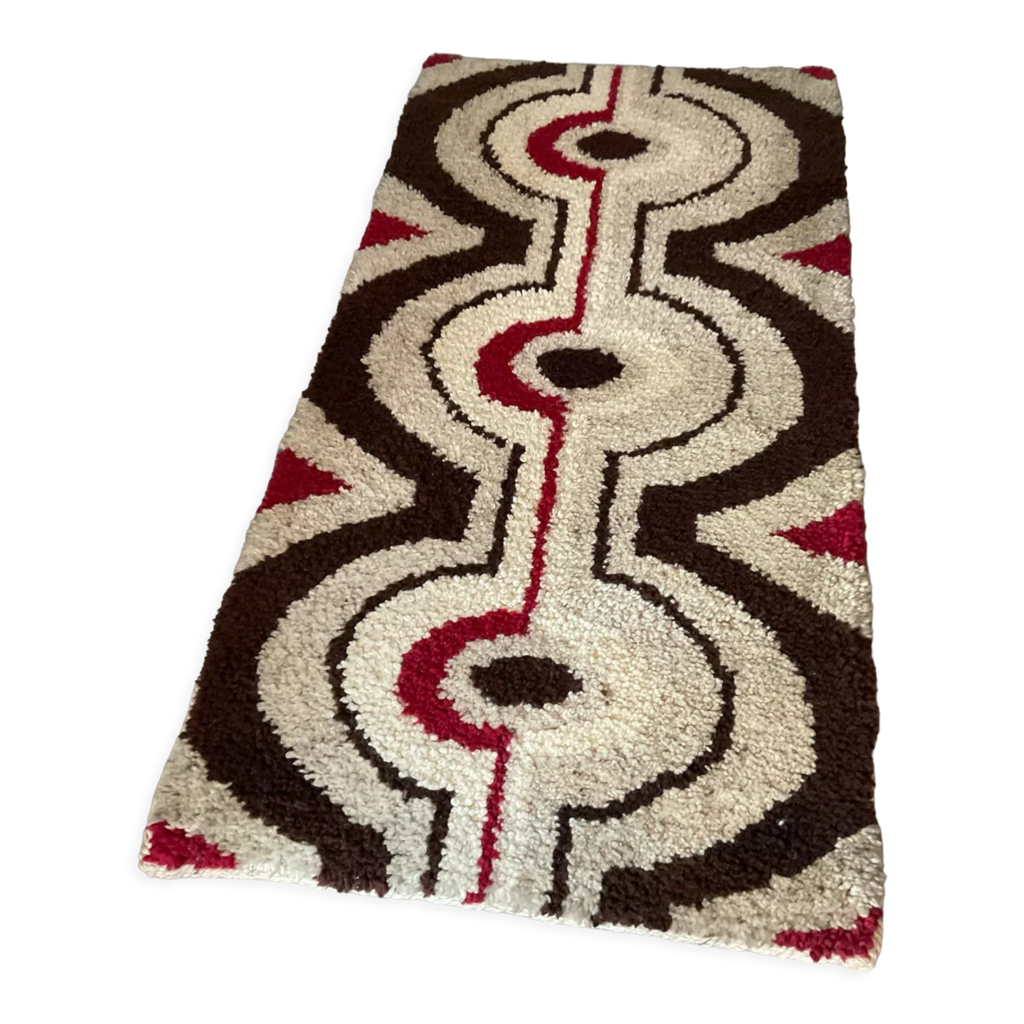Wool rug 130x70 from the 70s