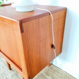 Pair of scandinavian bedsides in curtain teak
