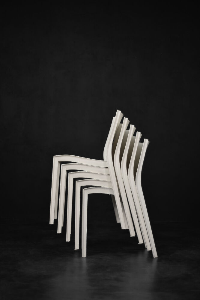 Mid-century smooth plastic vintage chairs by Philippe Starck for Xo Design, set of 5.